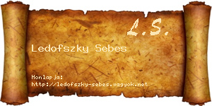 Ledofszky Sebes névjegykártya