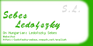 sebes ledofszky business card